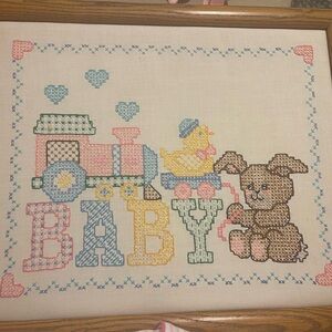 Cross-Stitch Baby Nursery Decor